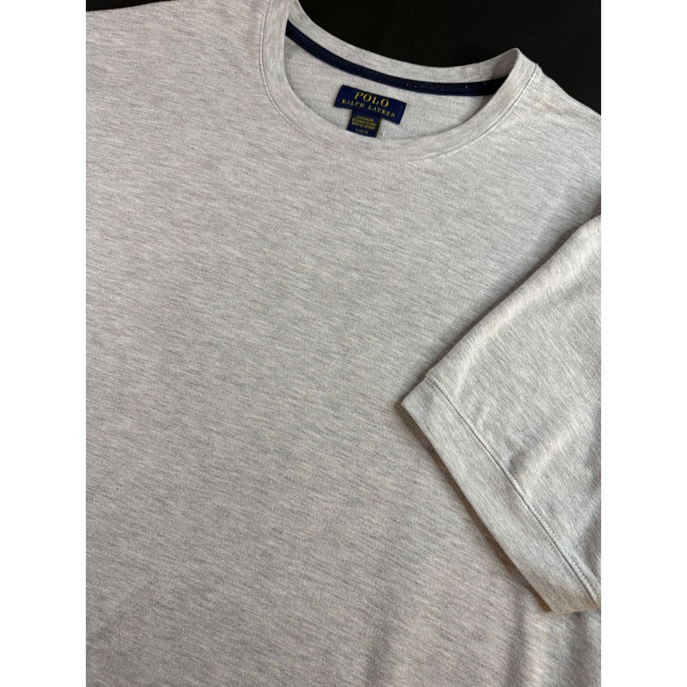 Polo Ralph Lauren Mens Sleepwear T-Shirt Heather Grey Logo Hem Crewneck Large